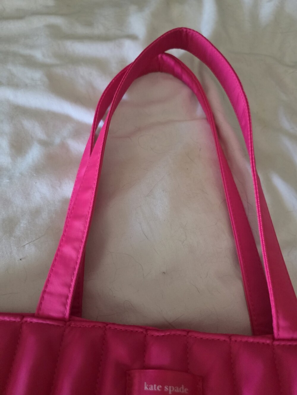 Kate Spade Hot Pink Quilted Tote Bag - Women's Carryall - Picture 6 of 8